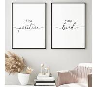 AWKFHF Tableau Décoration Murale Hope Dream Motivation Citation Noir Et Blanc Toile Peinture Affiche Chambre Salon Décoration(sans Cadres) (Minimaliste03,2X50X70CM)