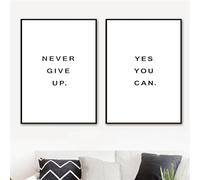 AWKFHF Tableau Décoration Murale Hope Dream Motivation Citation Noir Et Blanc Toile Peinture Affiche Chambre Salon Décoration(sans Cadres) (Minimaliste01,2X50X70CM)