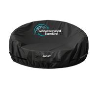 AWNIC Housse pour île de soleil imperméable ronde 420D Oxford adaptée à l'hiver avec sangles de protection contre le vent et ventilation Noir Ø 190 x 90/48 cm