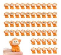 AwnsIMfreien 50 pièces Mini Animaux en résine, Singe en résine, Mini Figurines d'animaux Sauvages, Accessoires de Jardin féerique pour Paysage de Mousse, Bricolage, Terrarium, décoration d'intérieur