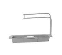AwnsIMfreien Organisateur d'évier de Cuisine, Support d'évier télescopique, Panier de vidange Rangement Extensible avec Cintre pour torchon Gris