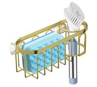 AwnsIMfreien Porte-éponge d'évier, Porte-éponge pour évier de Cuisine, Ventouse en métal avec Brosse, Drainage Minimaliste pour Vaisselle, Brosse, Bouchon