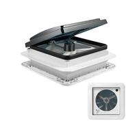 awolsrgiop Ventilateur de Toit Caravane, 12V Ventilateur d'extraction Réversible, pour Camping-Car 28 x 28 cm Lucarne, avec 4 LEDs et Grille Anti-Insectes, Ventilation De Toit De Lucarne, Silencieux