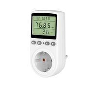 Awootsv Compteur électrique pour prise de courant, appareil de mesure des coûts énergétiques avec écran LCD, centrale de balcon, avec 11 modes de surveillance, compteur de consommation d'énergie avec