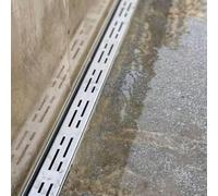 AWSAD Caniveau Exterieur Kit de Grille de Drainage de Tranchée en Métal | Grille de Caniveau D'égout Dérivateur de Gouttière pour Balcon Trottoir(100x10x4cm/39.4x3.9x1.6in)