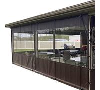 AWSAD Rideau Imperméable Extérieur, Bâche en Plastique Transparent, avec Perforé Panneau de Rideau，pour Pergola, Terrasse, Rideaux Latéraux de La Tente (Color : Gray, Size : 5X2m)