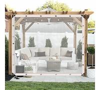AWSAD Rideau Imperméable Extérieur Bâche Transparente Imperméable avec Œillets PVC Bâche en Plastique Rideaux pour Pavillon, Balcon, Garage, Jardin (Color : Transparent, Size : 2x3m)