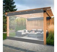 AWSAD Rideau Pergola Extérieur Rideau Transparent Étanche Terrasse Rideaux en PVC 500g/㎡Couverture en PVC Durable Bache for Gazebo,Front Porch,Pergola (Color : Gray, Size : 1.5x2.5m)