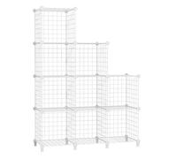 AWTATOS Étagère Cube Étagère Modulable Meuble Cube 9 Étagères Métalliques de Rangement pour Bureau, Salon et Chambre, Blanc USCIH09WE