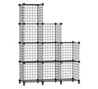AWTATOS Étagère Cube Étagère Modulable Meuble Cube 9 Étagères Métalliques de Rangement pour Bureau, Salon et Chambre, Noir, USCIH09BE