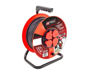 Awtools Enrouleur de rallonge professionnel 40M 3X1,5 Mm 16A / 3680W / ip44