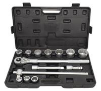 Awtools : jeu de clés à douille 12 pans, 14 pièces, 3/4"