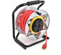 Awtools Metal Reel Extension Cable Red Heavy Duty 50M 3X1.5 Mm 16A / 3680W / ip44