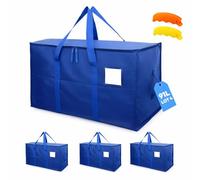 AXAM Sac de Déménagement XL 91 L [Lot de 4] - Sac de Rangement Ultra Résistants avec Poignées Confort en Silicone - Alternative Écologique au Carton - Pliables, Imperméables et Empilables