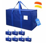 AXAM Sac de Déménagement XL 91 L [Lot de 8] - Sac de Rangement Ultra Résistants avec Poignées Confort en Silicone - Alternative Écologique au Carton - Pliables, Imperméables et Empilables