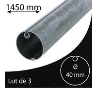 Axe volet roulant Deprat 40 x 0,8 mm - 1450 mm - Lot de 3