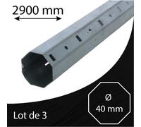 Axe volet roulant - Octogonal 40 x 0.6 - 2900 mm - Lot de 3