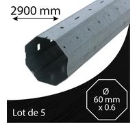 Axe volet roulant - Octogonal 60 x 0.6 - 2900 mm - Lot de 5