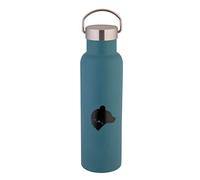 axentia Bouteille Isotherme Davos, Bouteille d’Eau en Acier Inoxydable pour Boissons Chaudes et Froides, Gourde Inox à Double Paroi 600 ml, Pétrole