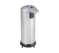 axentia Distributeur de Savon à Capteur, Distributeur de Savon Automatique en Acier Inoxydable pour Distribution sans Contact, Argenté