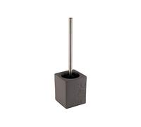 axentia Ensemble WC Bath, Porte-brosse sur Pied en Dolomite Dure et Résistante aux Acides avec Brosse, Poignée en Inox, env. 10,5 x 13 x 10,5 cm, Gris