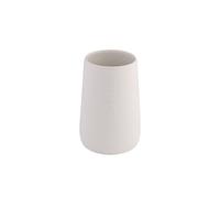 axentia Gobelet à Dents Bonja, Porte-Brosse à Dents en Céramique et Bambou, Tasse de Brosse à Dents Moderne, env. 8,5 x 8,5 x 13 cm, Blanc/Bois 128210
