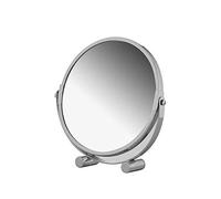 axentia Miroir Cosmétique Grossissant 3x, Miroir de Maquillage Rasage Double Face, Miroir à Poser Chromé, 17 x 0,2 x 17 cm, Miroir sur Pied Pivotant à 360° pour Salle de Bain