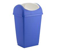 axentia Poubelle à Couvercle basculant, Poubelle en Plastique pour la Cuisine et la Salle de Bain, Poubelle avec Couvercle basculant, capacité : env. 50 litres, Bleu/Blanc
