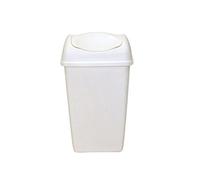 axentia Poubelle Rectangulaire en Plastique, Blanc, env. 32,5 x 52 x 25,5 cm, 25 l, Salle de Bain