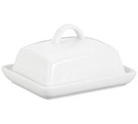 Axentia Super White Porcelaine Beurrier avec Couvre-lid, Bol de Service Élégan, env. 16 x 8 x 13 cm