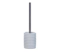 axentia WC en Blanc avec poignée en Acier Inoxydable - Brosse WC avec Support en polyrésine Debout - Brosse WC sans perçage - Brosse WC et réservoir
