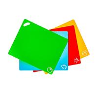 Axer 4 pcs Planches à Découper Plastiques Code Couleur - Grande Planche à Découper Plastique sans BPA - Set Planche à Découper Extensible