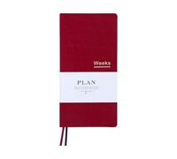 AxeWoodz Planificateur hebdomadaire rouge A6 non daté en tissu à couverture rigide pour tous les jours, hebdomadaires, mensuels
