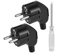 AXFEE 2 Pièces Fiche Coudée, Fiche Mâle, Prise Electrique Male 250V 16A