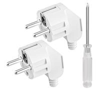 AXFEE 2 Pièces Fiche Coudée, Fiche Mâle, Prise Electrique Male 250V 16A