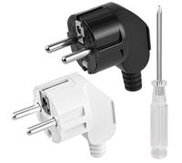 AXFEE 2 Pièces Fiche Coudée, Fiche Mâle, Prise Electrique Male 250V 16A
