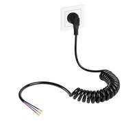 AXFEE Câble Spiralé à 3 Fils, Câble de Raccordement Spiralé 0,3 M à 3M | Câble de raccordement avec fiche, 16A/250V Rallonge d'alimentation Schuko pour Ordinateur, TV, PC, Moniteurs (Noir)