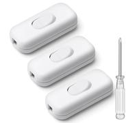 AXFEE Interrupteur Bipolaire, 3 Pièces 250 V Legrand Interrupteur, Remplacement du commutateur en ligne, accepte un fil rond ou plat à 1-3 conducteurs pour Lampe, Petit appareil ou lampe, Blanc