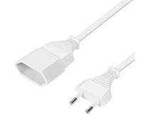 AXFEE Rallonges d'alimentation,2M Câble d'extension de Prise d'extension EU | Fiche Plate Type C vers Prise Euro,0,75mm² Max. 2.5A/250V Fiche Euro vers Prise Euro pour Ordinateur, TV, Moniteurs,PC(Blanc)