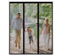 AXFZZRS Moustiquaire Magnétique pour Portes, Deux côtés ouverts Rideau Porte Anti Insectes Mouche Moustique, Noir Moustiquaire Baie Vitree Coulissante, sans Percer Facile à Installer - 180x210cm