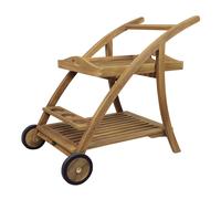 Axi Adi Chariot De Service Avec Plateau Amovible - En Teck - Avec Deux Roues | Desserte De Cuisine / Pour Le Jardin, Le Balcon, La Terrasse Ou L'Intérieur | 93 X 62 X 84 Cm