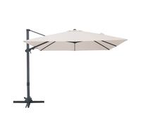 Axi Alina Parasol Déporté Carré 300 X 300 Cm, Anthracite/Beige | Pour Le Jardin / Terrasse Avec Armature Thermolaquée | Pied En Croix Et Housse De Protection Inclus | Inclinable Et Pivotant À 360°