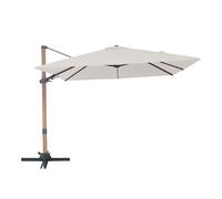 Axi Alina Parasol Déporté Carré 300 X 300 Cm, Aspect Bois/Beige | Pour Le Jardin / Terrasse Avec Armature Thermolaquée | Pied En Croix Et Housse De Protection Inclus | Inclinable Et Pivotant À 360°