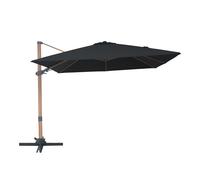 Axi Alina Parasol Déporté Carré 300 X 300 Cm, Aspect Bois/Gris | Pour Le Jardin / Terrasse Avec Armature Thermolaquée | Pied En Croix Et Housse De Protection Inclus | Inclinable Et Pivotant À 360°