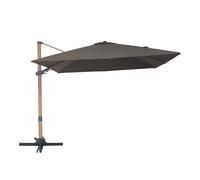 Axi Alina Parasol Déporté Carré 300 X 300 Cm, Aspect Bois/Taupe | Pour Le Jardin / Terrasse Avec Armature Thermolaquée | Pied En Croix Et Housse De Protection Inclus | Inclinable Et Pivotant À 360°