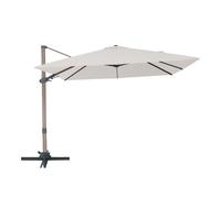 Axi Alina Parasol Déporté Carré 300 X 300 Cm, Aspect Chêne/Beige | Pour Le Jardin / Terrasse Avec Armature Thermolaquée | Pied En Croix Et Housse De Protection Inclus | Inclinable Et Pivotant À 360°