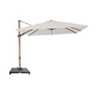 Axi Alina Parasol Déporté Carré avec Pied de Parasol, 300 X 300 Cm, Aspect Bois/Beige | Pour Le Jardin / Terrasse Avec Armature Thermolaquée | Housse De Protection Inclus
