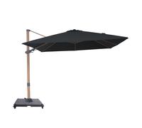 Axi Alina Parasol Déporté Carré avec Pied de Parasol, 300 X 300 Cm, Aspect Bois/Gris | Pour Le Jardin / Terrasse Avec Armature Thermolaquée | Housse De Protection Inclus