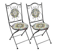 AXI Amélie 2 Chaises Bistrot Mosaïque Multicolore | 2 Chaises de Jardin Pliantes pour Balcon & Terrasse, 38,5 x 45 x 90 cm, Charge Max 150 Kg