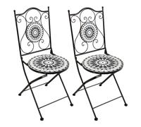 Axi Amélie 2 Chaises Bistrot, Noires Et Blanches, Pliantes | Salon De Jardin Bistrot, Chaises De Jardin Mosaique Pour Jardin/Balcon/Terrasse